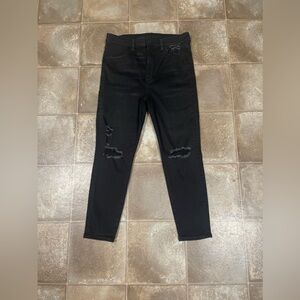 Distressed American Eagle 12xshort Black Jeggings